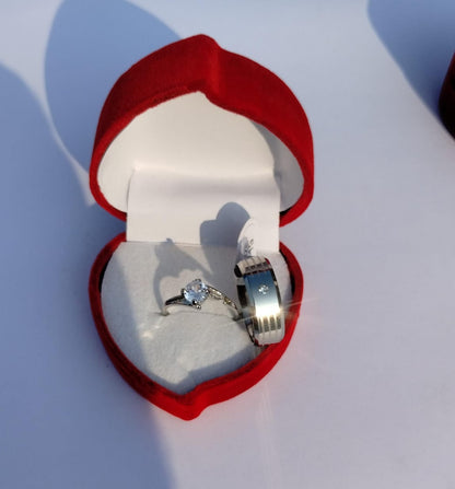 Couple Special Stainless Steel Rings Set – Matching His & Hers Bands For Couples, Promise Or Anniversary Rings | Couple Ring | Ring For Gift |