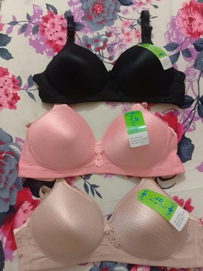 Jersey Sequins Padded Bra – Stylish, Comfortable & Lightweight Everyday Wear | Sizes 36 38 40, Cups A B C (random Color)