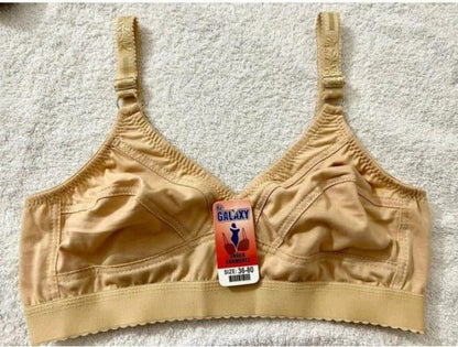 Plain Non-padded Cotton Bra – Lightweight & Comfortable Everyday Wear | Beige, Sizes 32–42