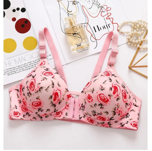 Printed Soft Cotton Padded Bra For Women | Comfortable Everyday Wear Undergarments With Stylish Print, Breathable Fabric & Gentle Support (random Color)