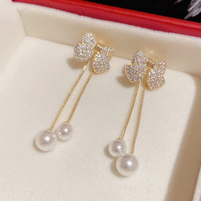 Elegant Bow Style Zircon Earings / Earring For Women