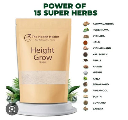 The Health Healer Height Grow Powder – 100% Natural Height Increase Supplement- 100G