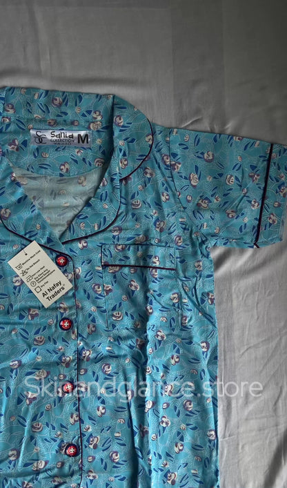 Sky-blue Night-Wear pajama set